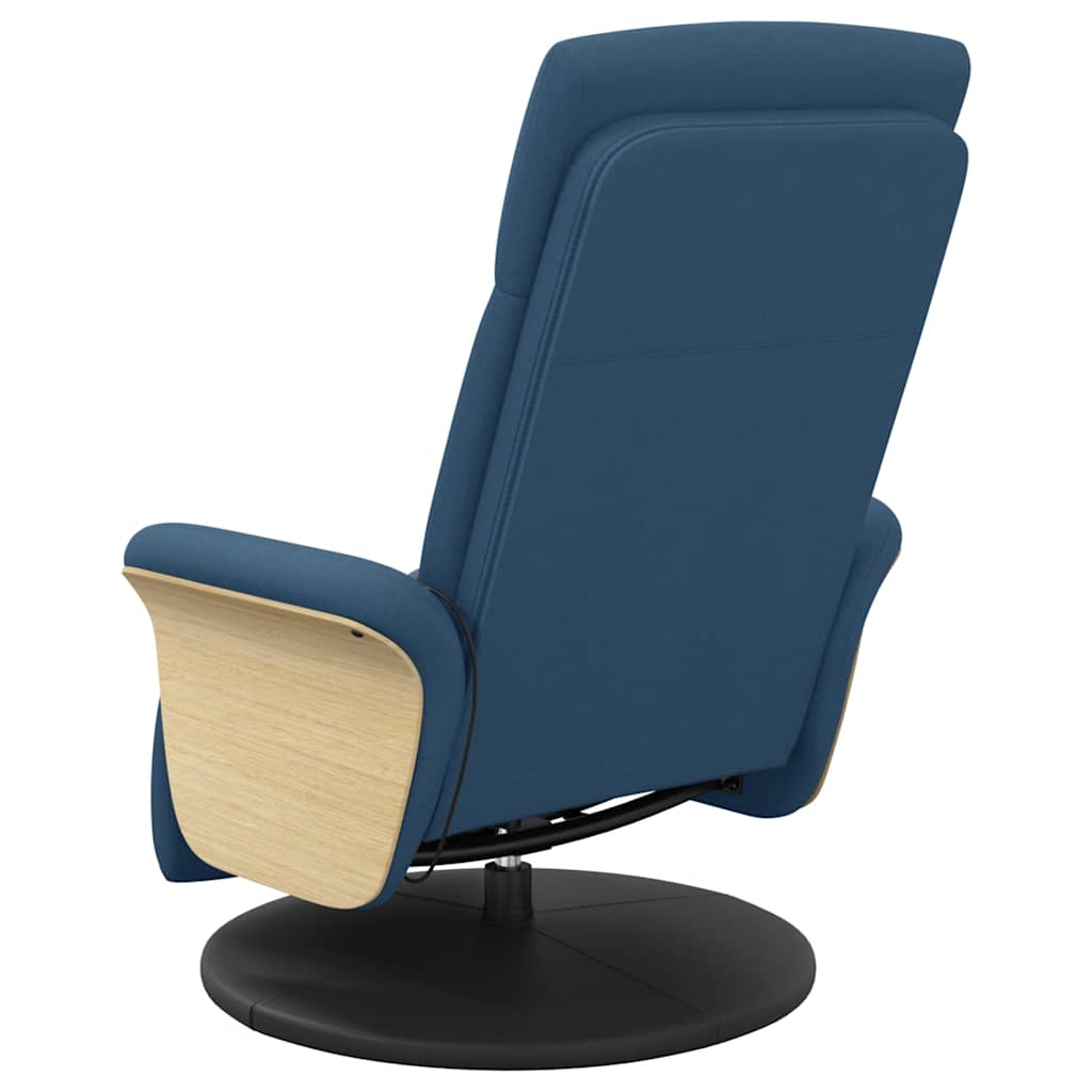 Massagesessel mit Fußteil Blau Stoff