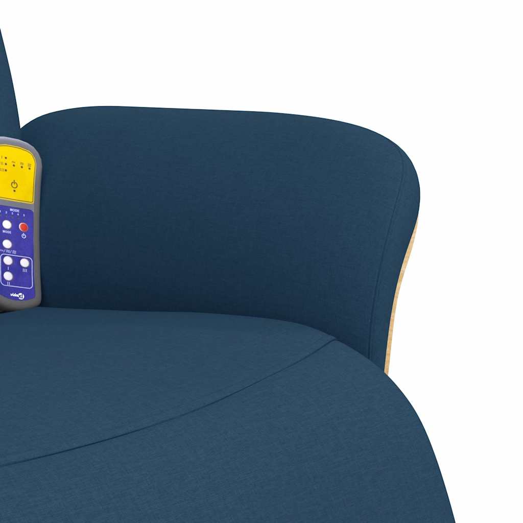 Massagesessel mit Fußteil Blau Stoff