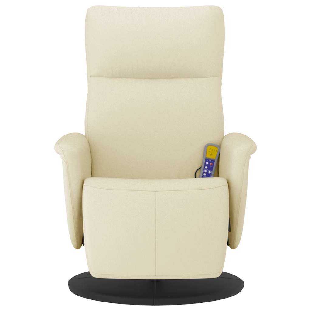 Massagesessel mit Fußteil Creme Kunstleder