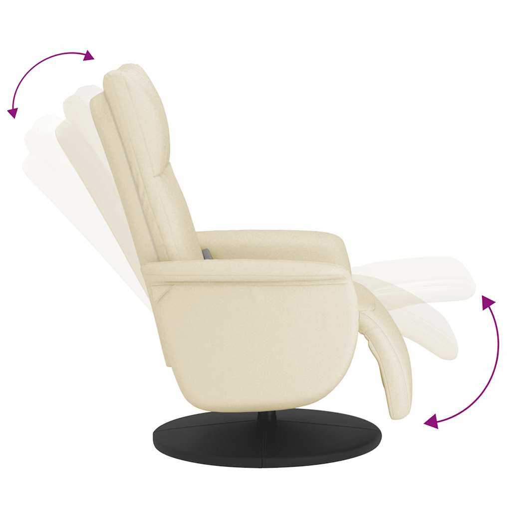 Massagesessel mit Fußteil Creme Kunstleder