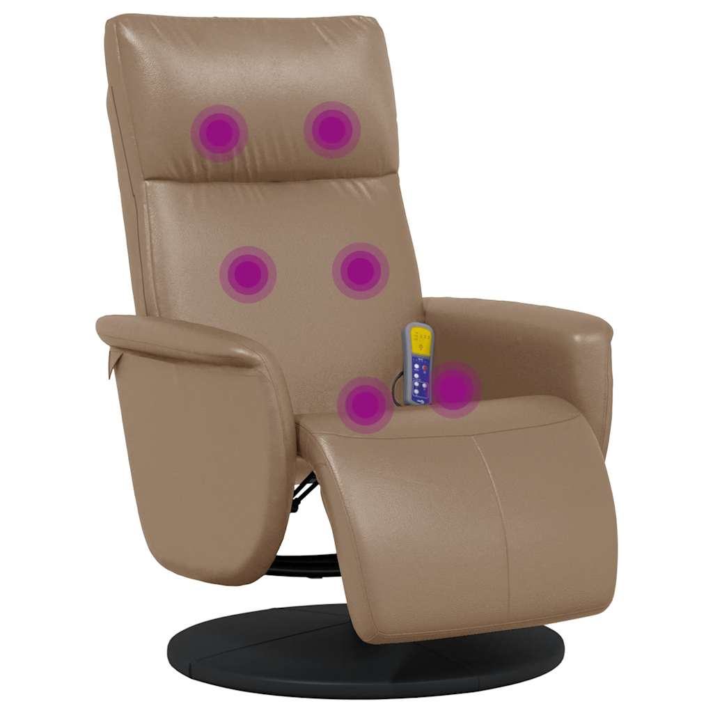 Massagesessel mit Fußteil Cappuccino-Braun Kunstleder