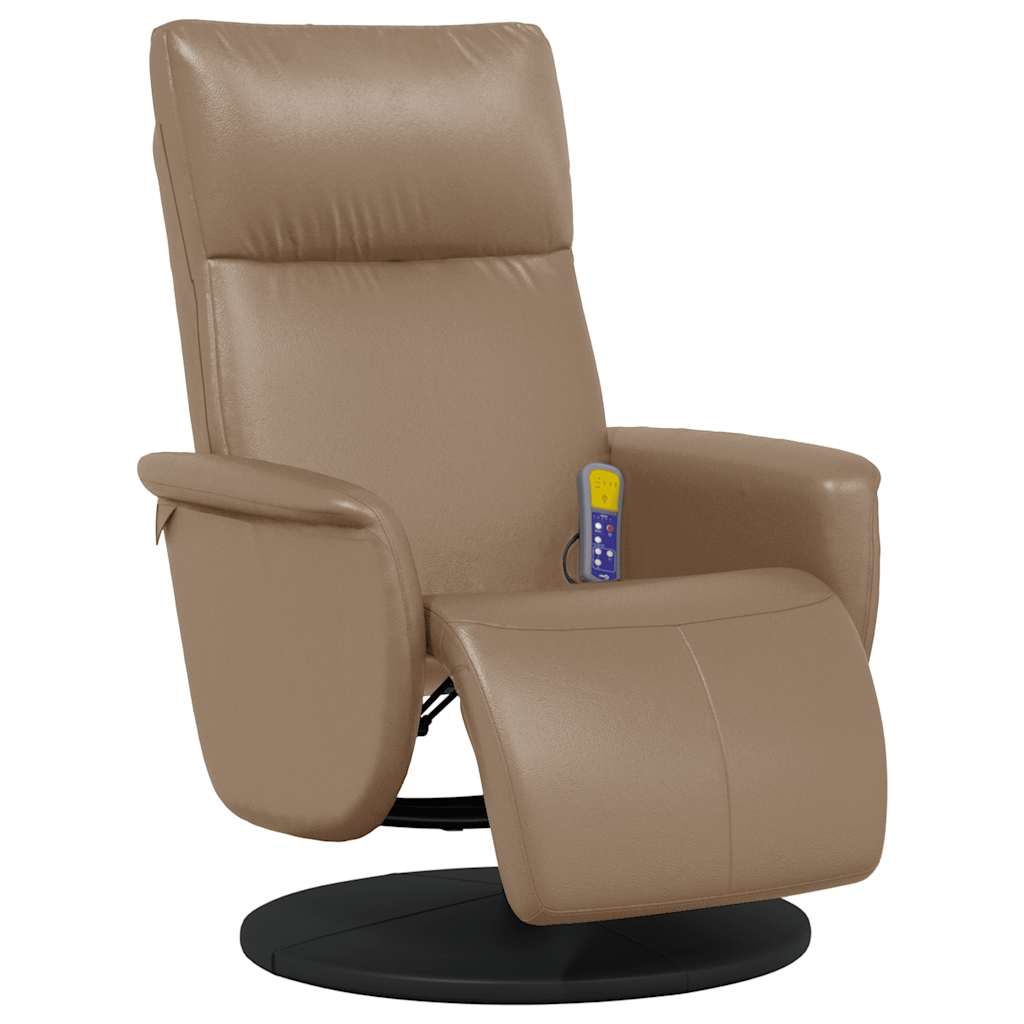 Massagesessel mit Fußteil Cappuccino-Braun Kunstleder