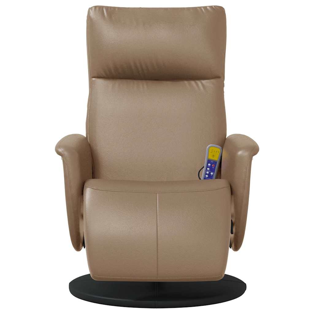 Massagesessel mit Fußteil Cappuccino-Braun Kunstleder