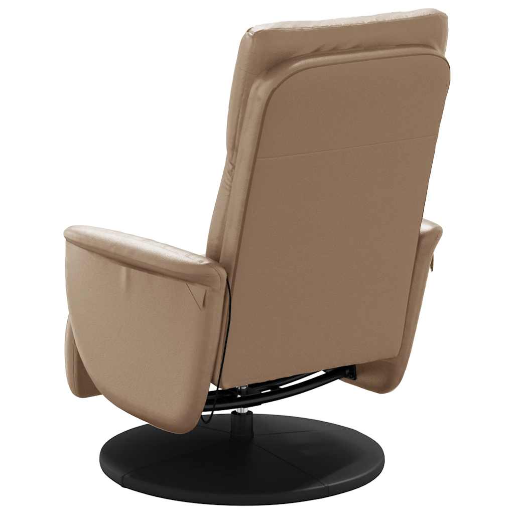 Massagesessel mit Fußteil Cappuccino-Braun Kunstleder