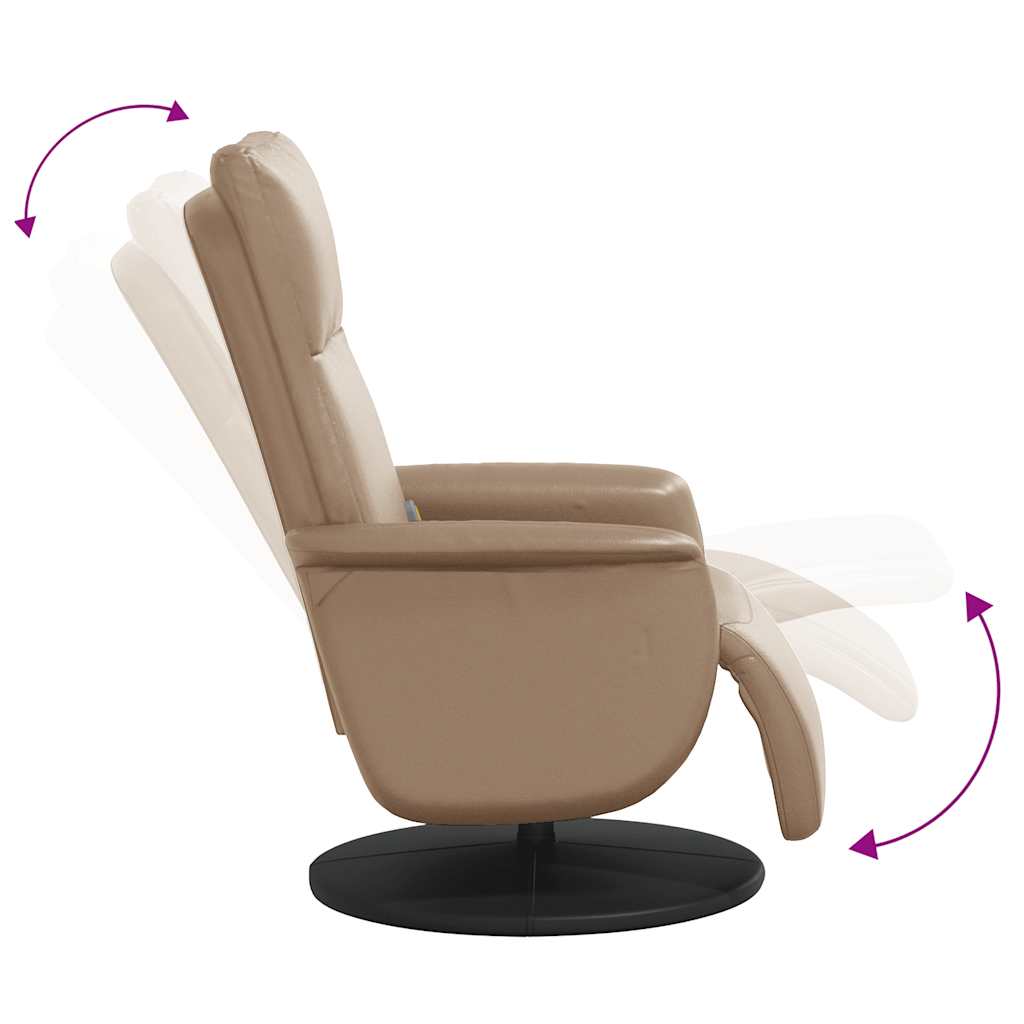 Massagesessel mit Fußteil Cappuccino-Braun Kunstleder