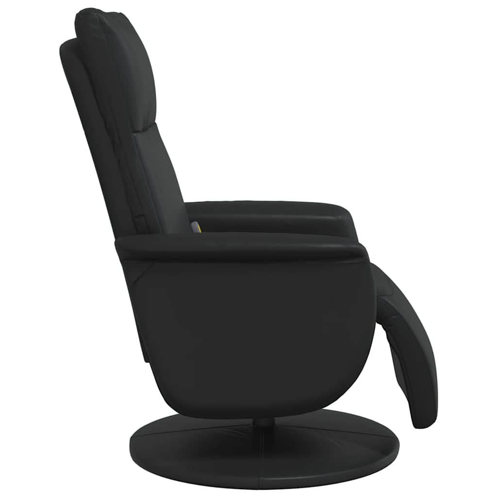 Massagesessel mit Fußteil Schwarz Kunstleder