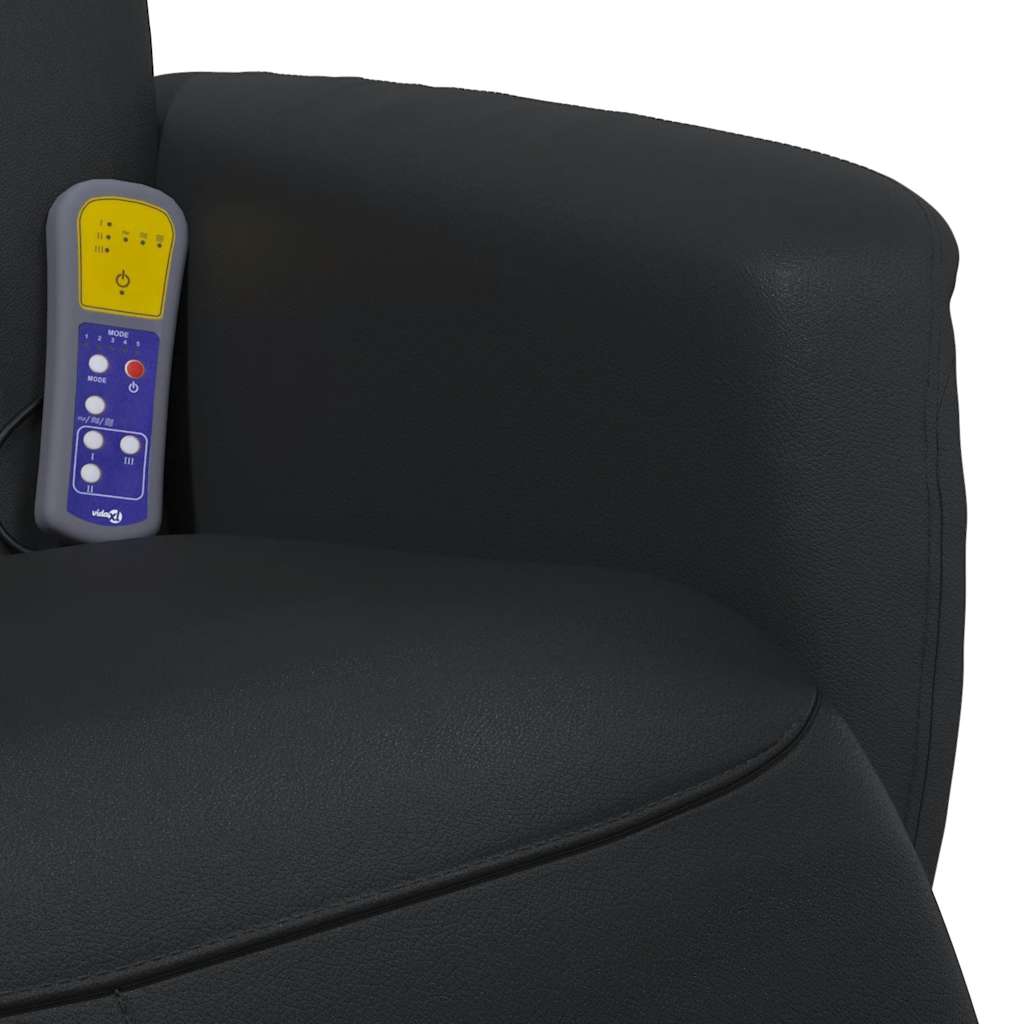 Massagesessel mit Fußteil Schwarz Kunstleder