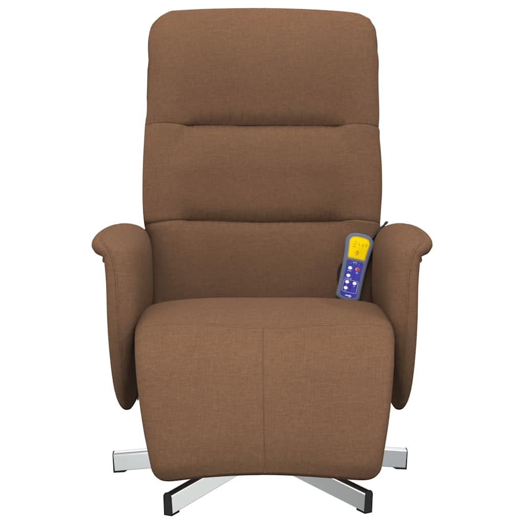 Massagesessel mit Fußteil Braun Stoff