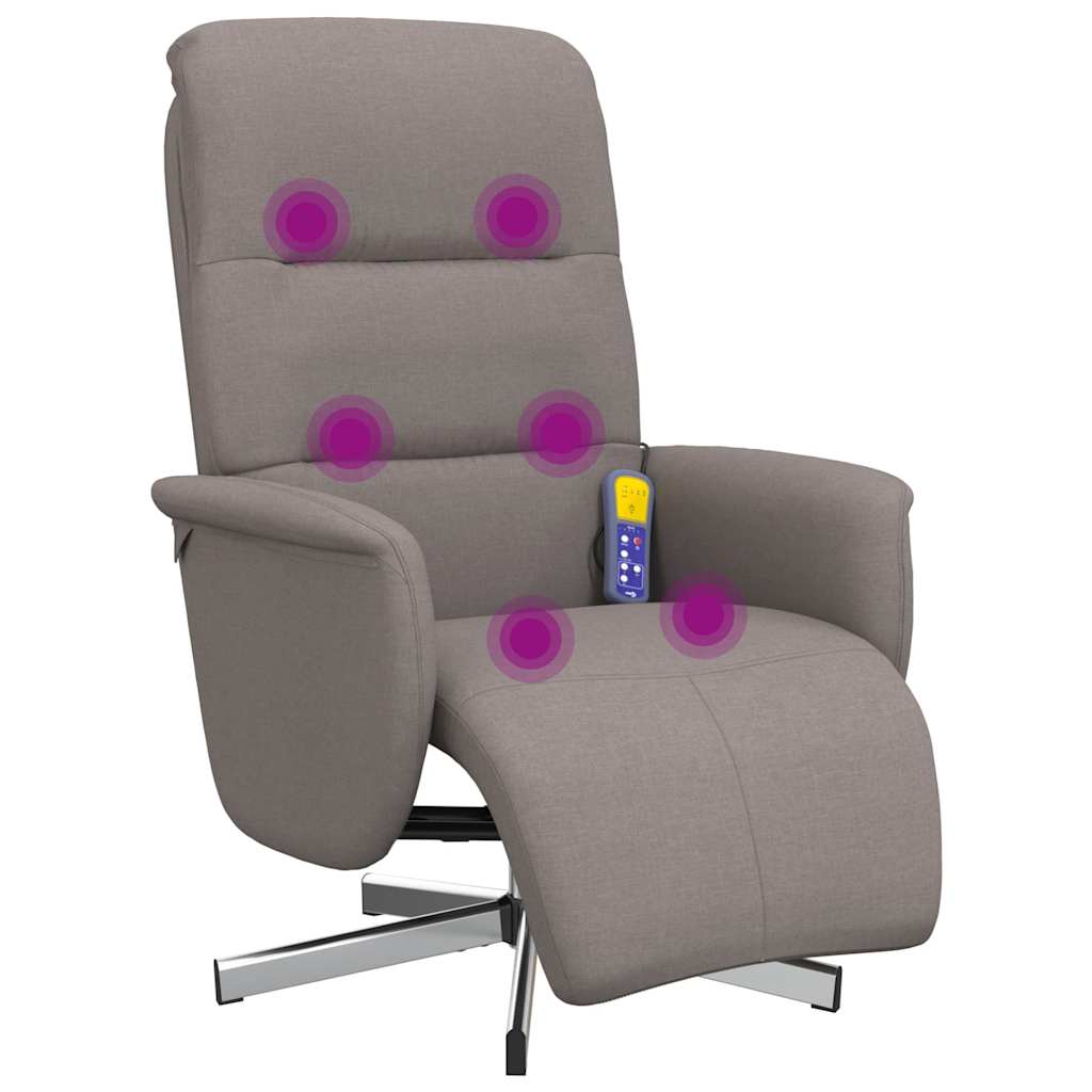 Massagesessel mit Fußteil Taupe Stoff