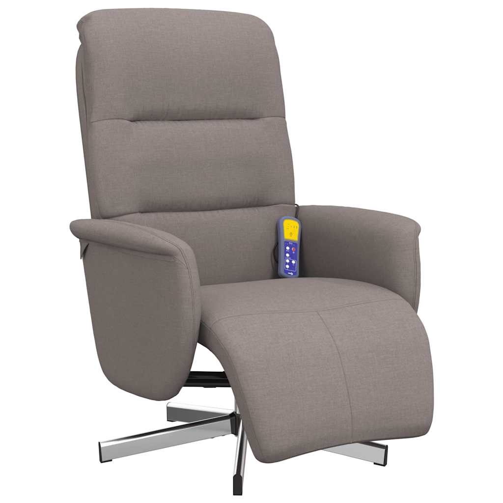 Massagesessel mit Fußteil Taupe Stoff