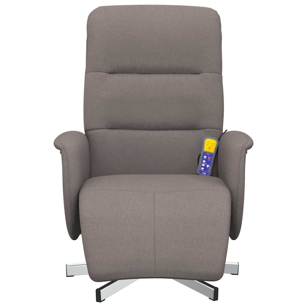 Massagesessel mit Fußteil Taupe Stoff