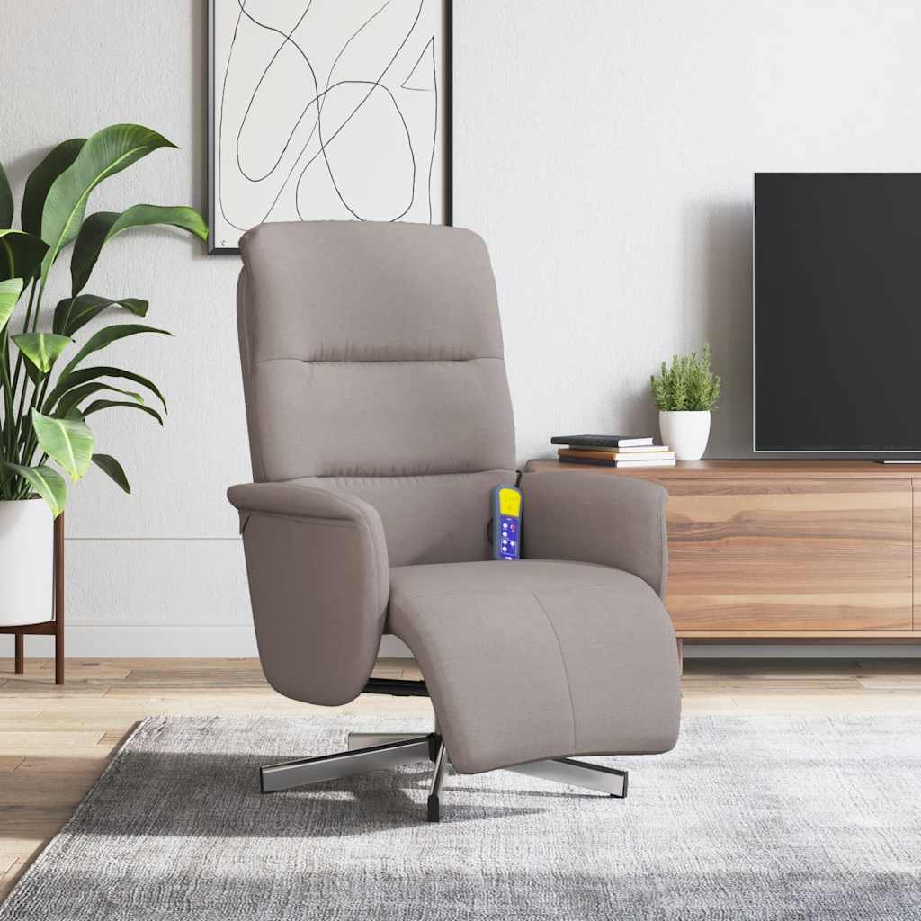 Massagesessel mit Fußteil Taupe Stoff