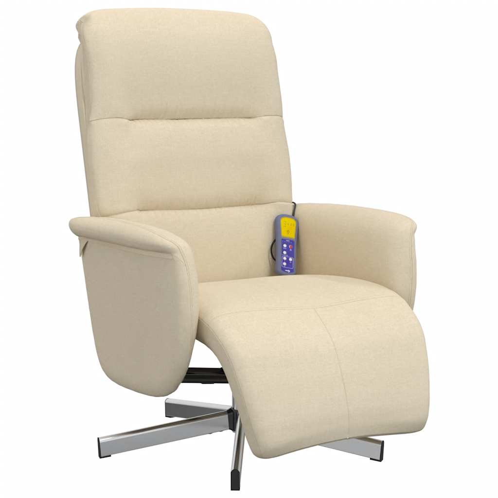 Massagesessel mit Fußteil Creme Stoff