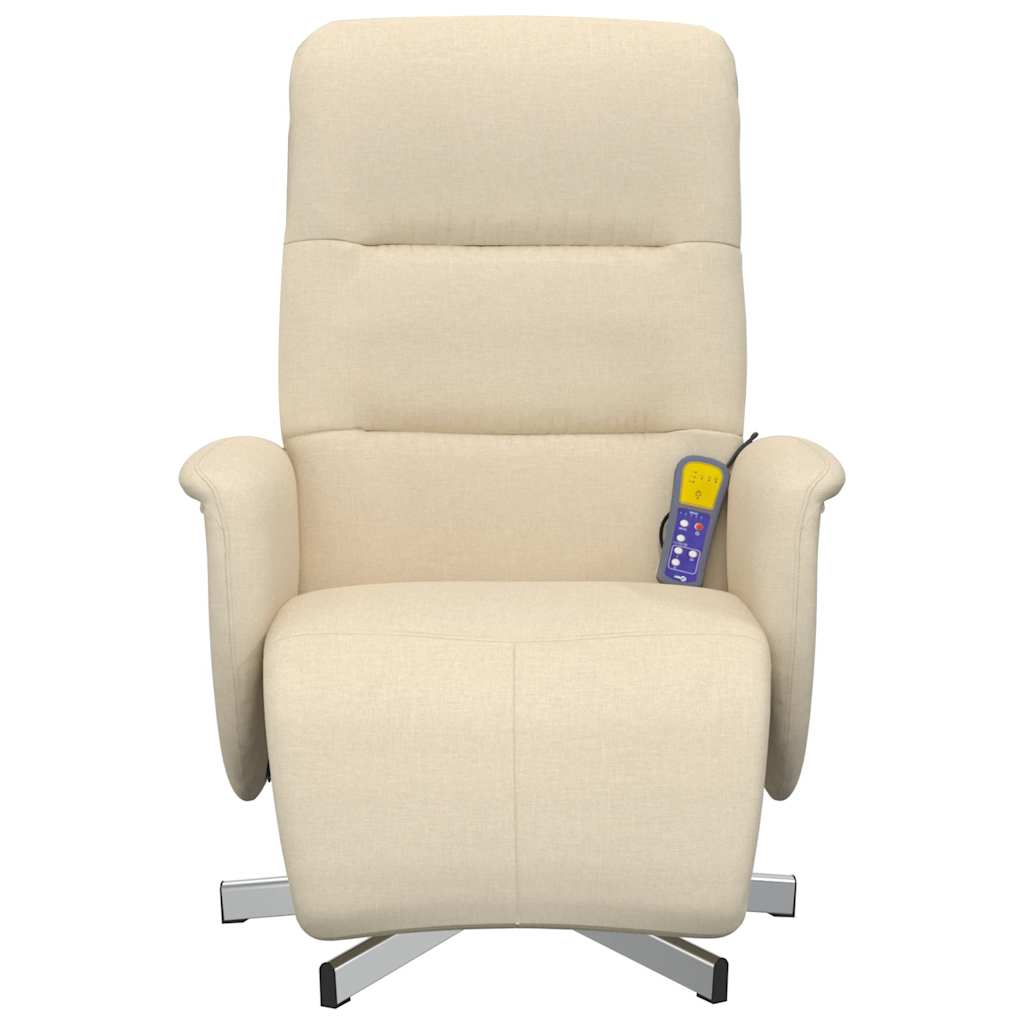Massagesessel mit Fußteil Creme Stoff
