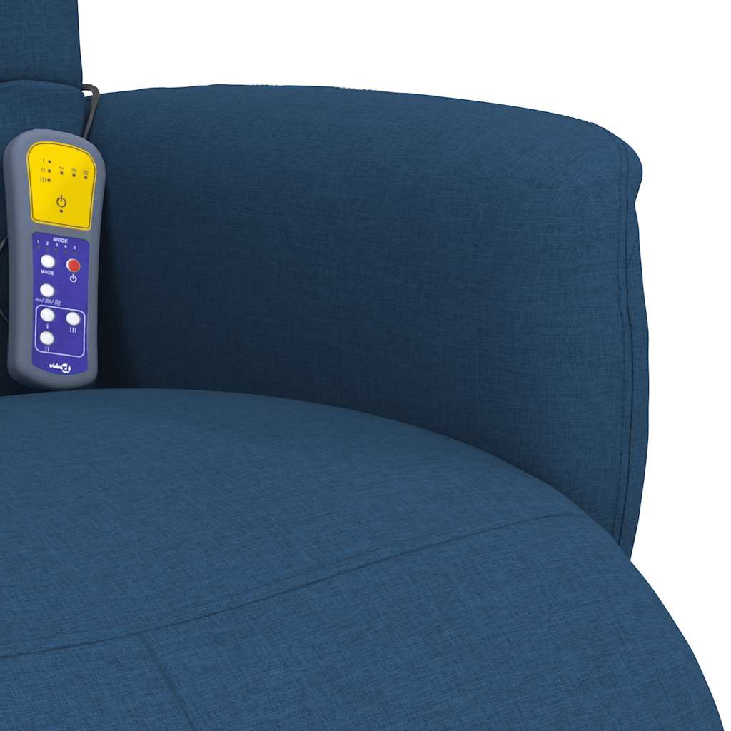 Massagesessel mit Fußteil Blau Stoff