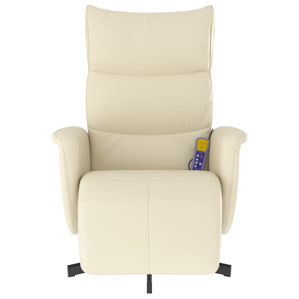 Massagesessel mit Fußteil Creme Kunstleder