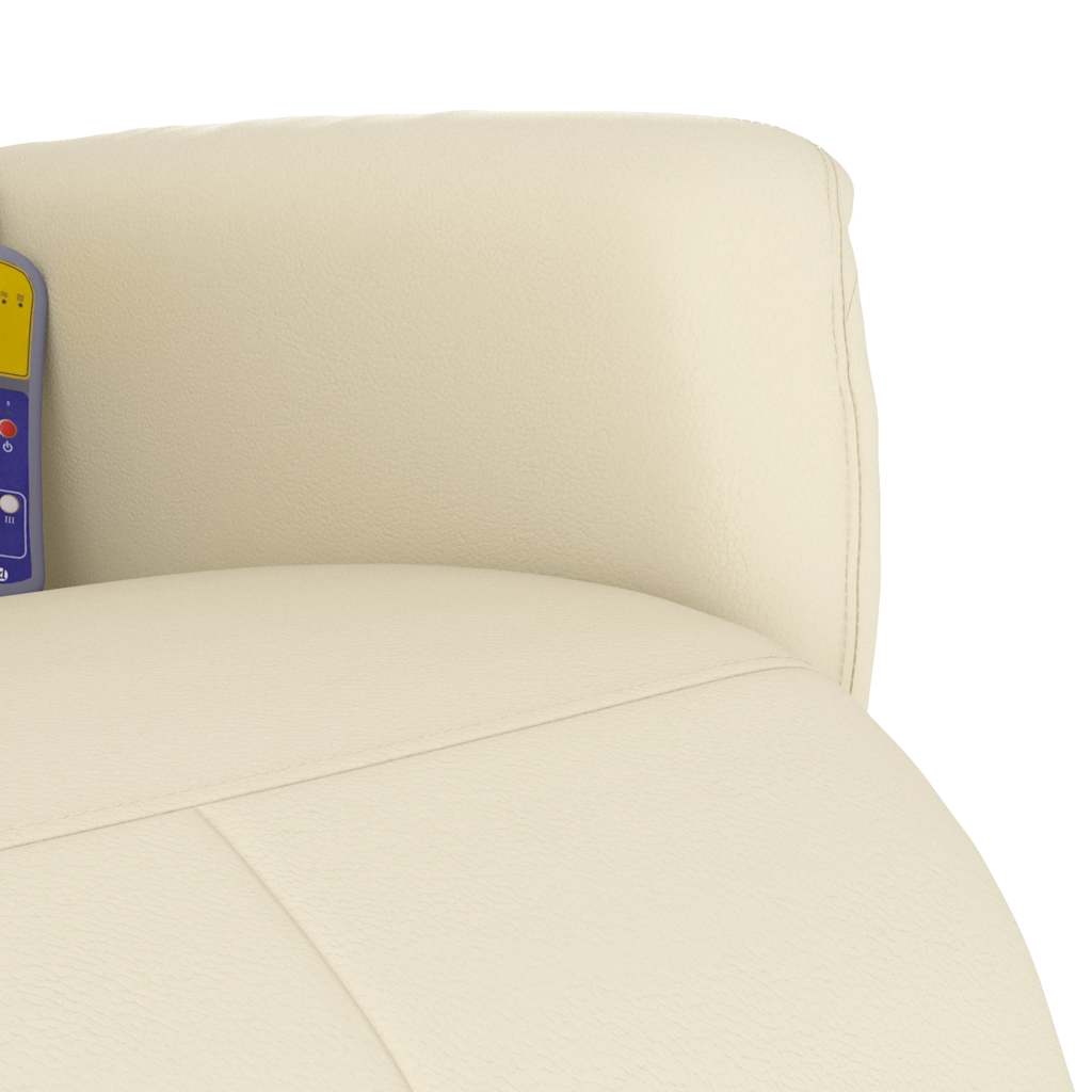 Massagesessel mit Fußteil Creme Kunstleder