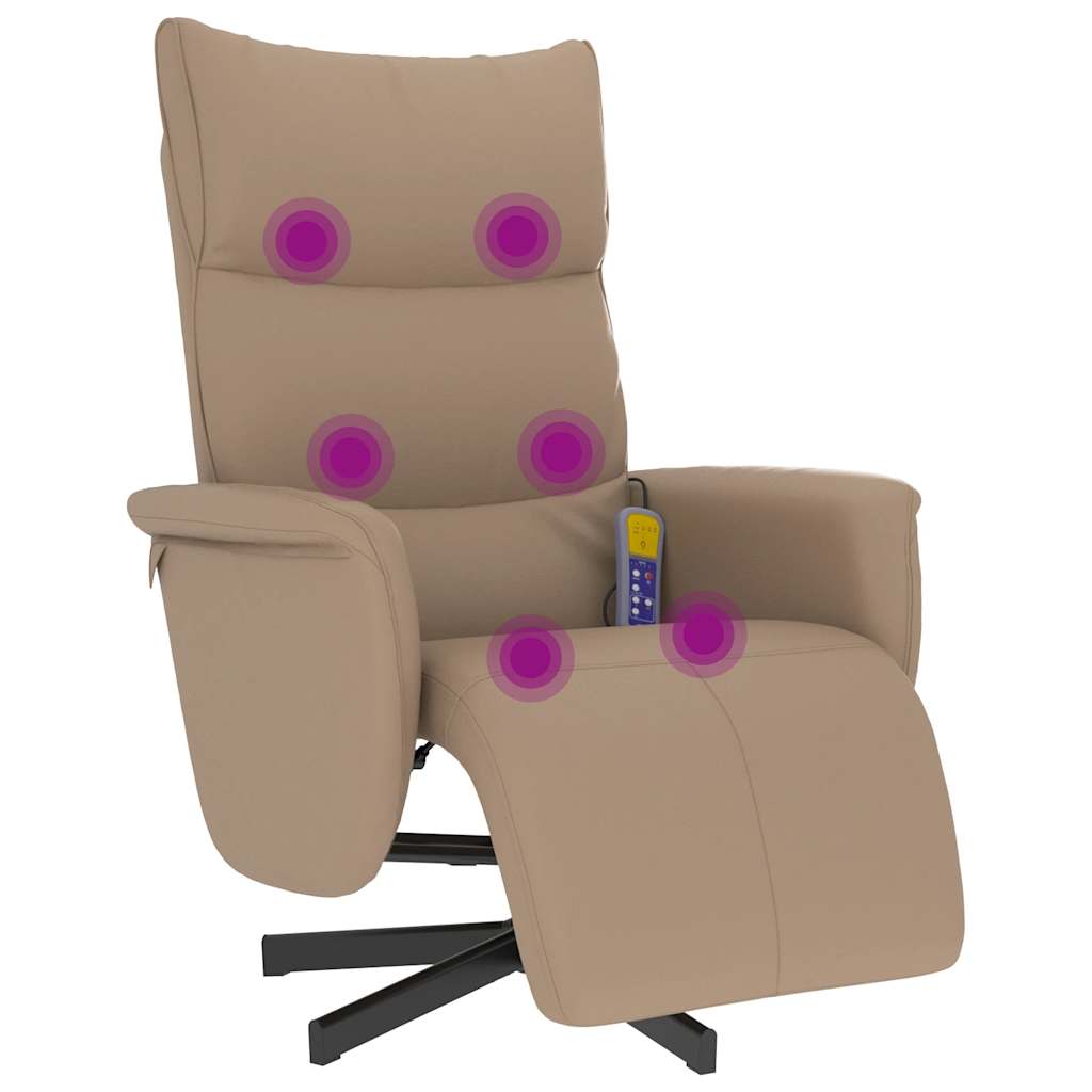 Massagesessel mit Fußteil Cappuccino-Braun Kunstleder