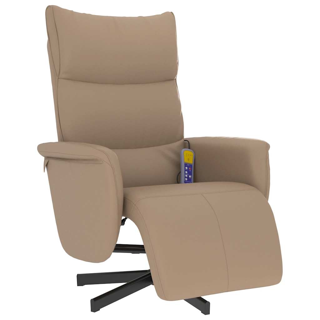 Massagesessel mit Fußteil Cappuccino-Braun Kunstleder