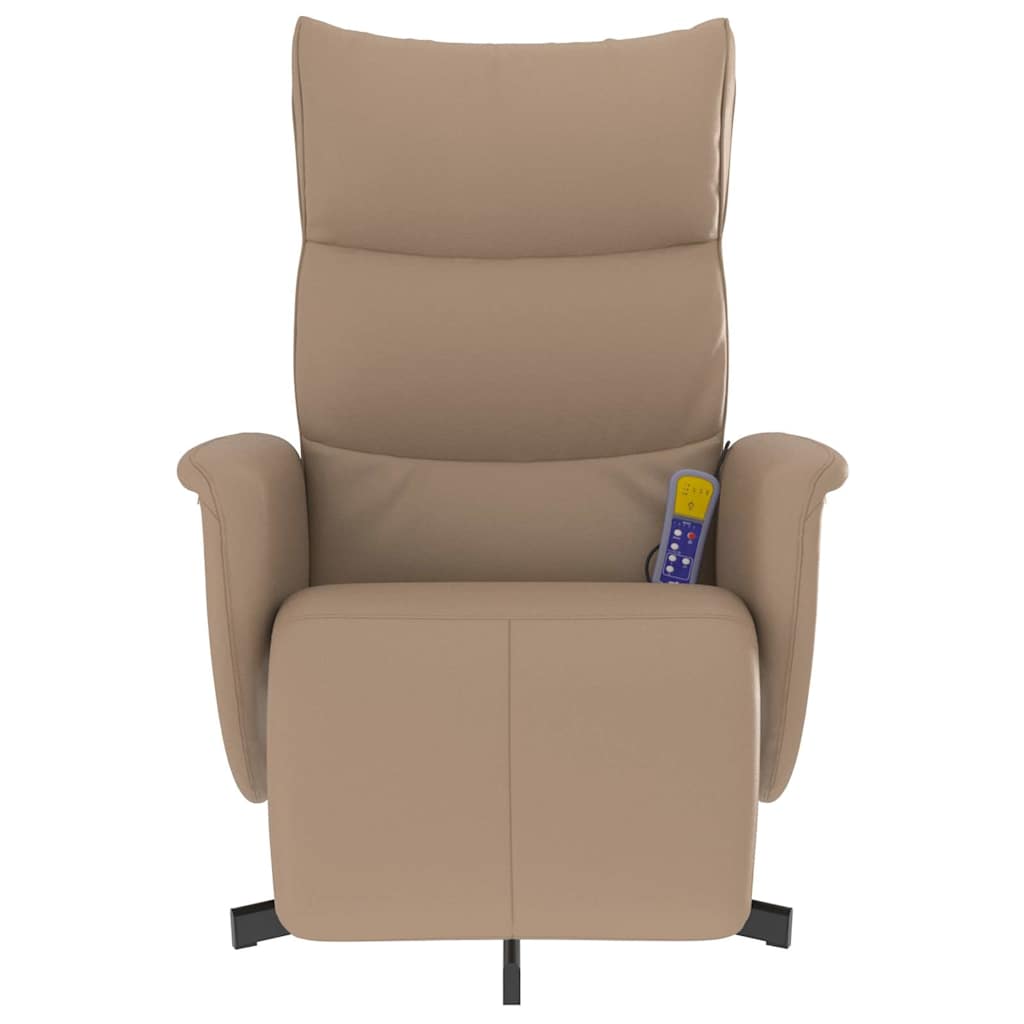 Massagesessel mit Fußteil Cappuccino-Braun Kunstleder
