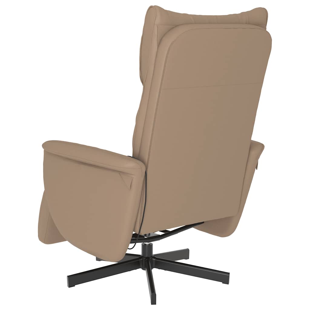 Massagesessel mit Fußteil Cappuccino-Braun Kunstleder