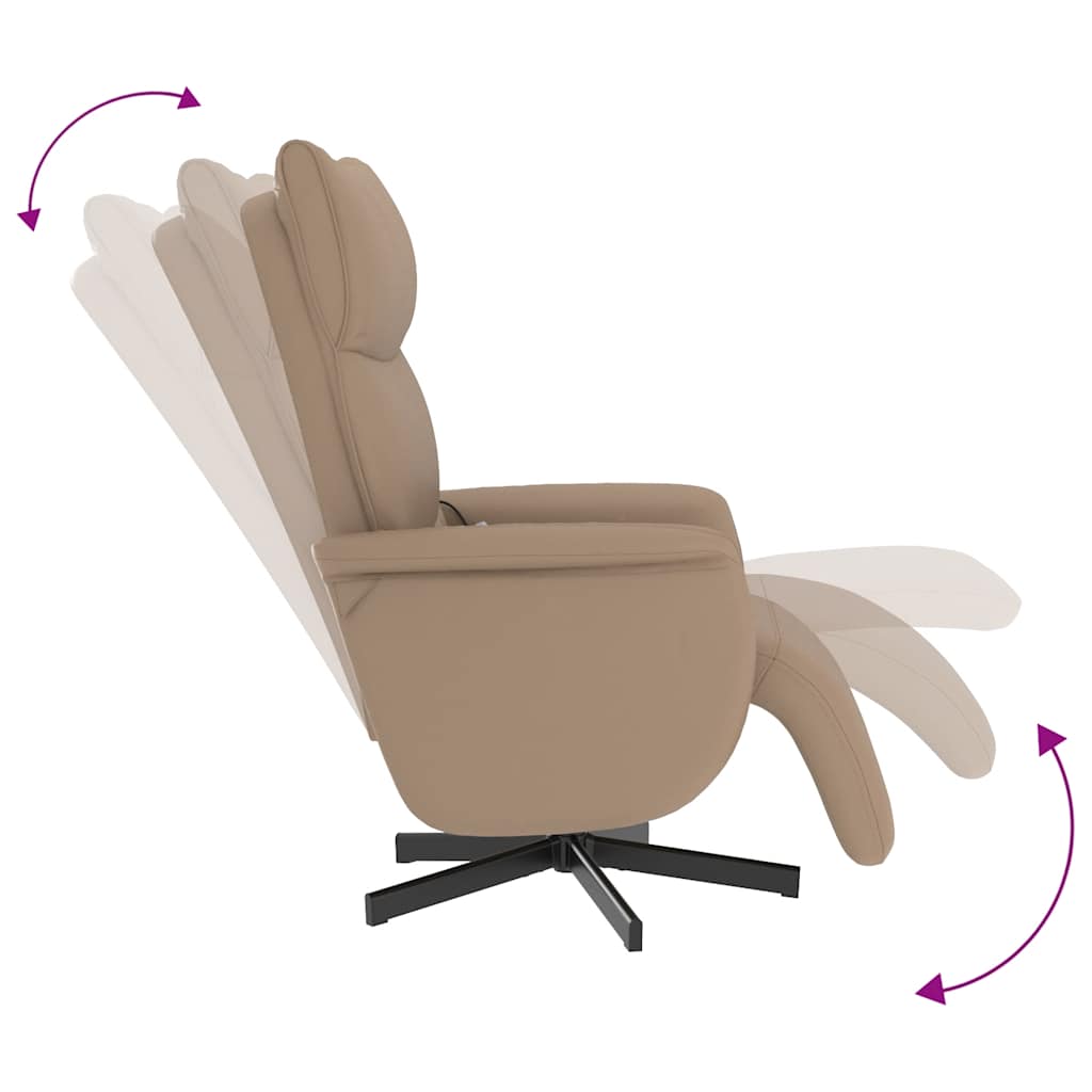 Massagesessel mit Fußteil Cappuccino-Braun Kunstleder