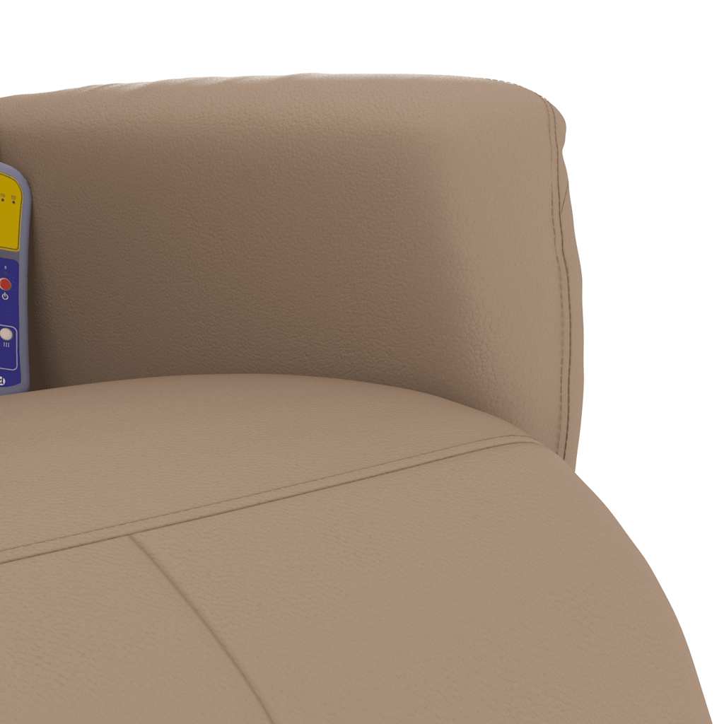 Massagesessel mit Fußteil Cappuccino-Braun Kunstleder