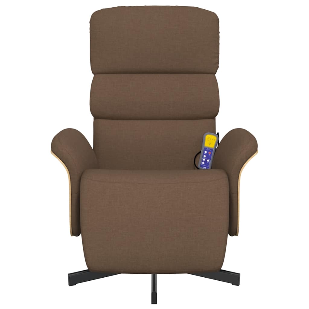 Massagesessel mit Fußteil Braun Stoff