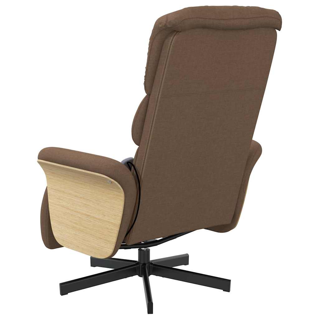 Massagesessel mit Fußteil Braun Stoff