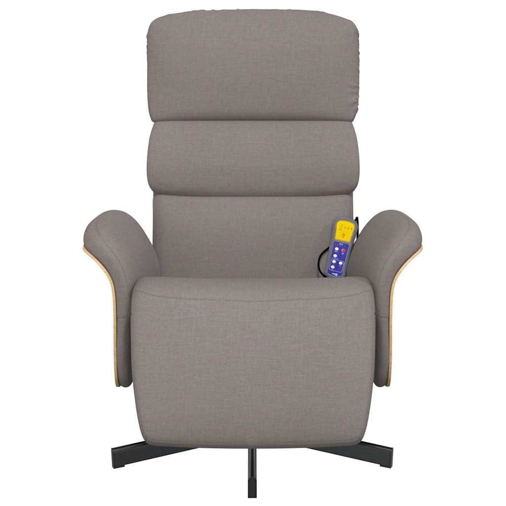 Massagesessel mit Fußteil Taupe Stoff