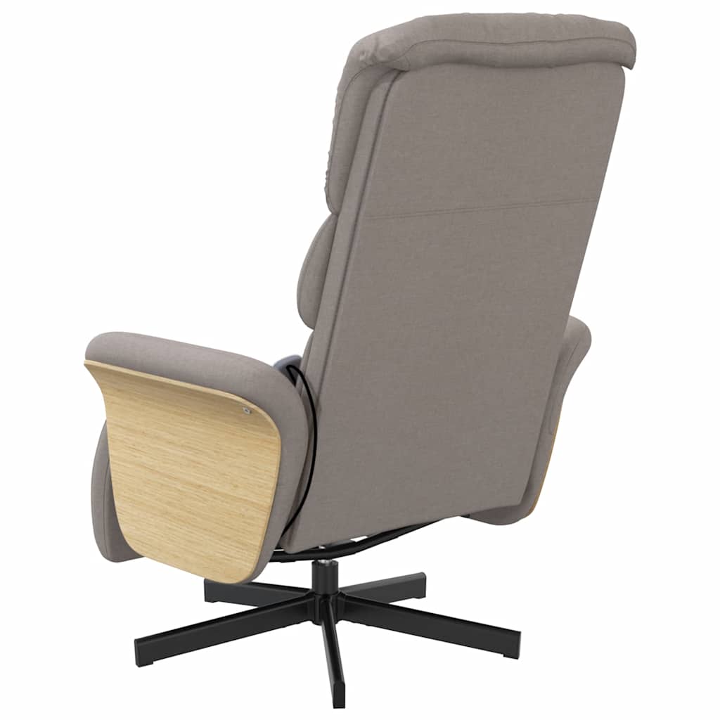 Massagesessel mit Fußteil Taupe Stoff