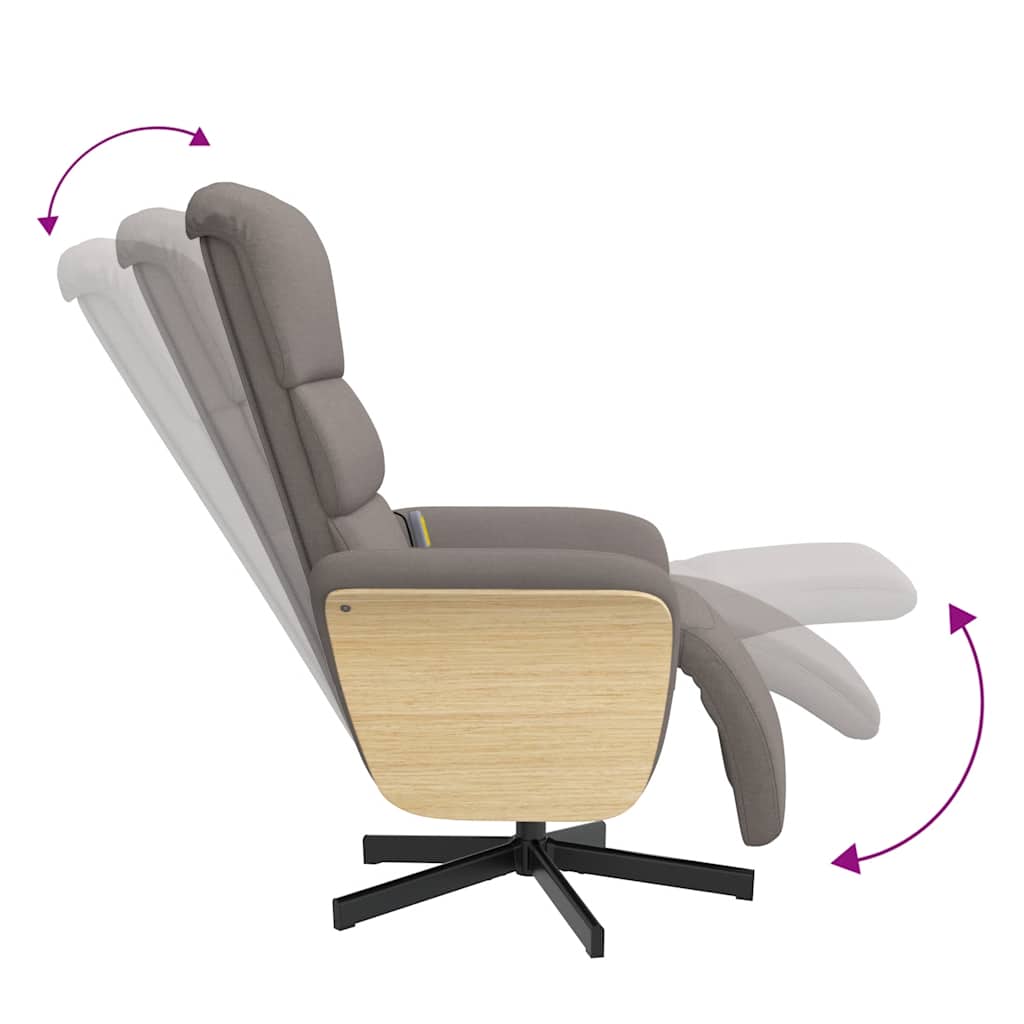 Massagesessel mit Fußteil Taupe Stoff