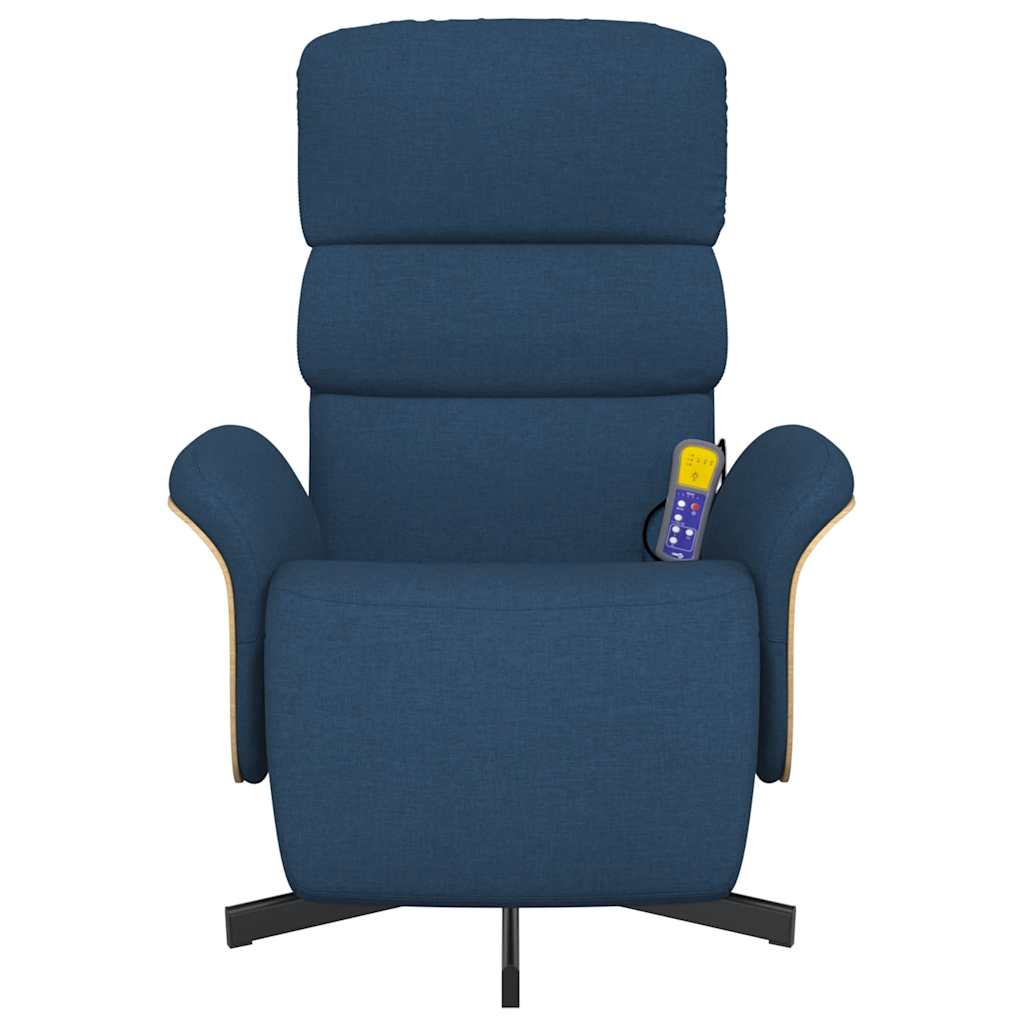 Massagesessel mit Fußteil Blau Stoff