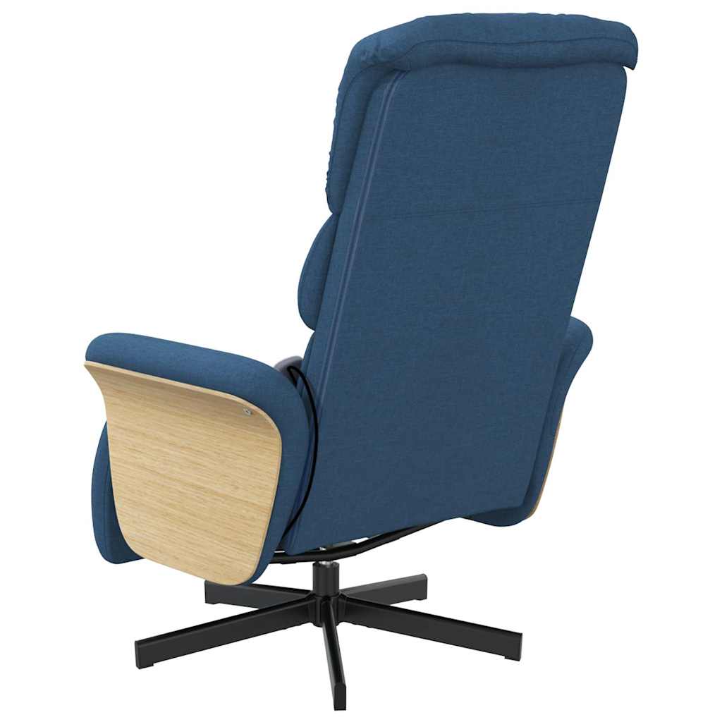 Massagesessel mit Fußteil Blau Stoff