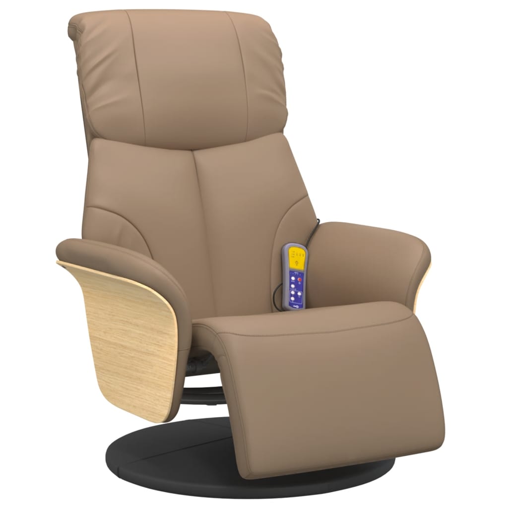 Massagesessel mit Fußteil Cappuccino-Braun Kunstleder