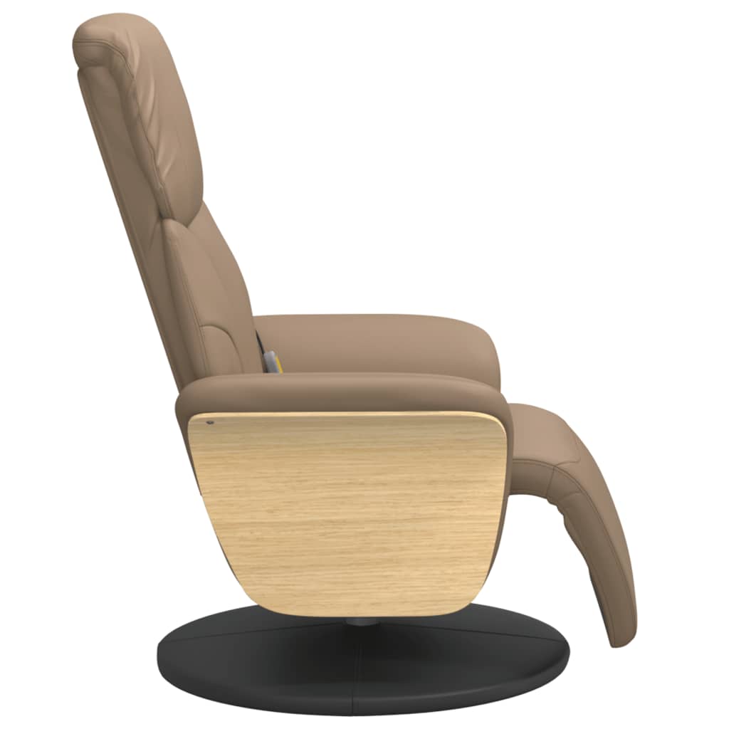 Massagesessel mit Fußteil Cappuccino-Braun Kunstleder