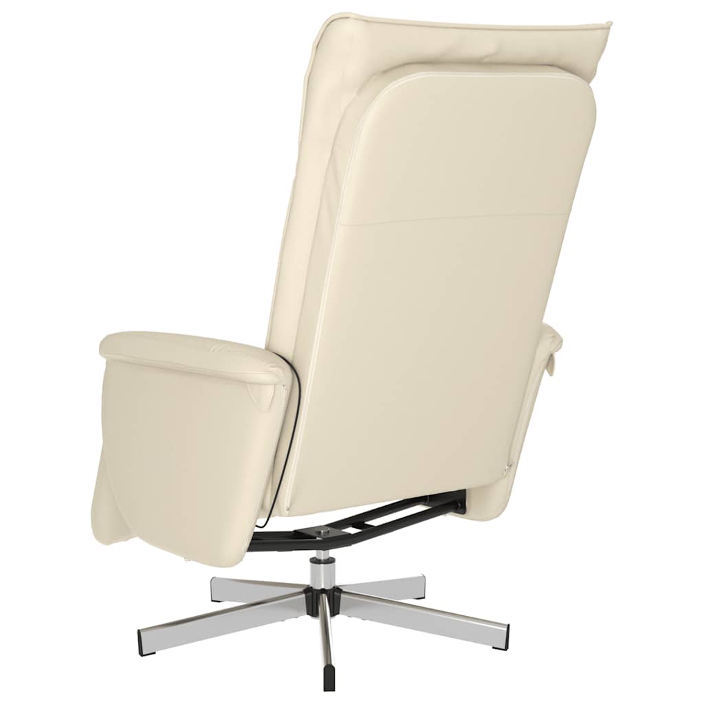 Massagesessel mit Fußteil Creme Kunstleder