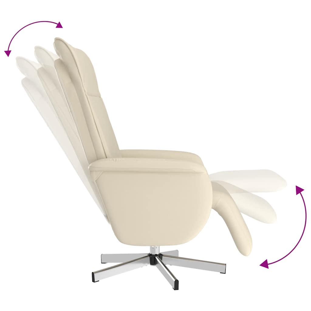 Massagesessel mit Fußteil Creme Kunstleder