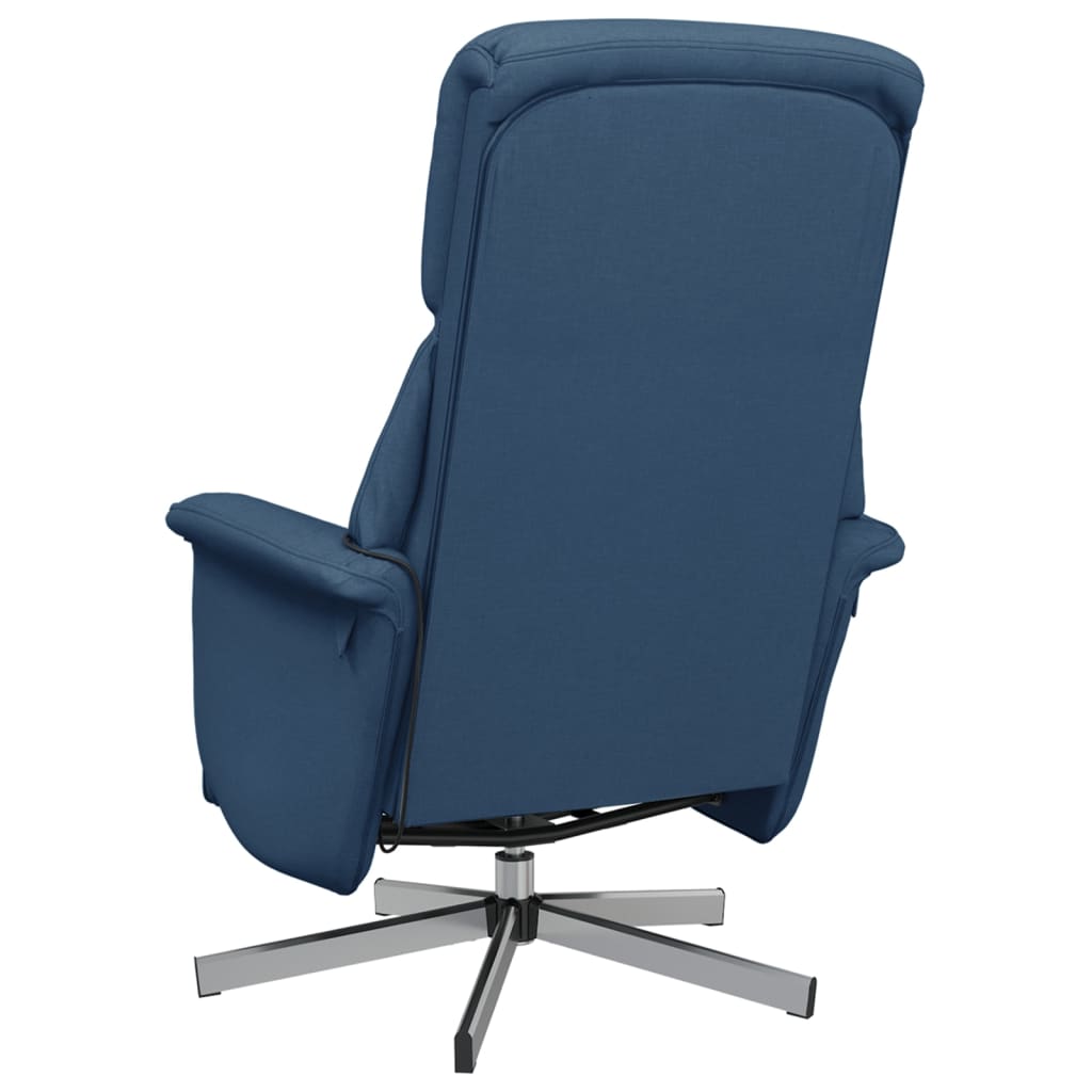 Massagesessel mit Fußteil Blau Stoff