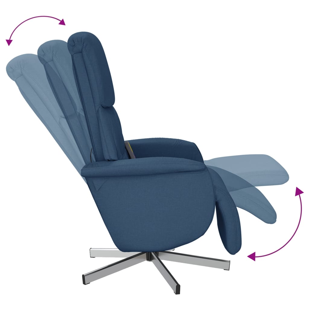 Massagesessel mit Fußteil Blau Stoff