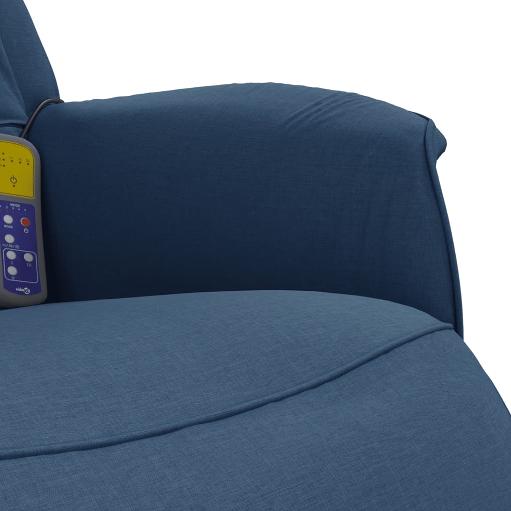 Massagesessel mit Fußteil Blau Stoff