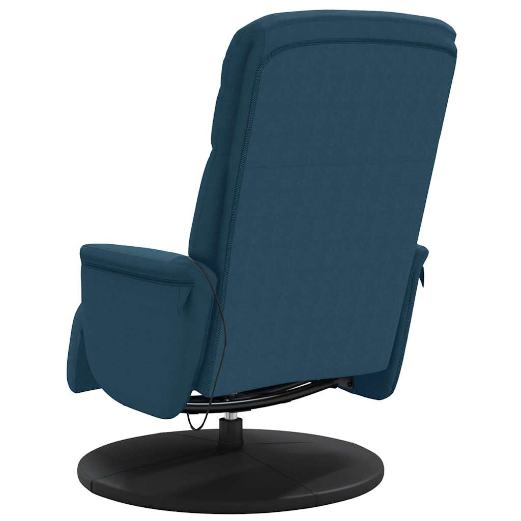 Massagesessel mit Fußteil Blau Samt