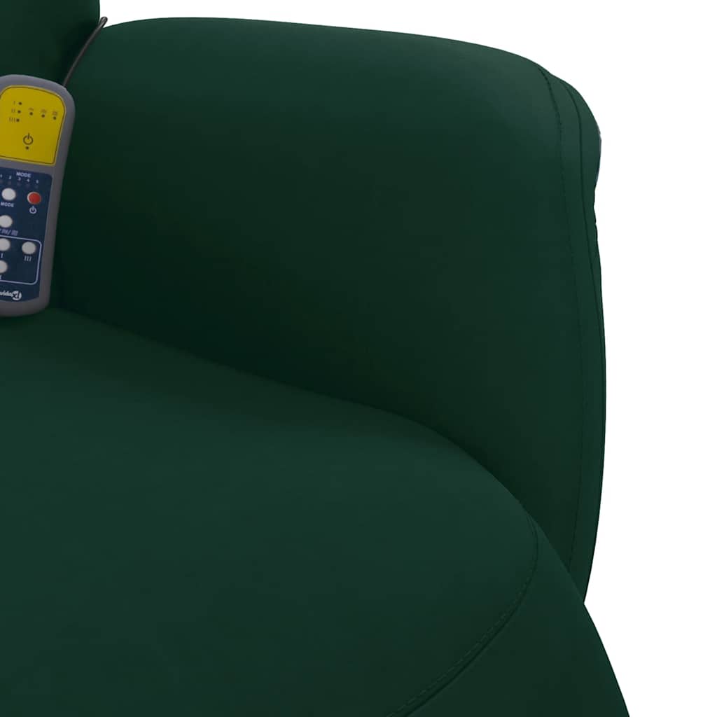 Massagesessel mit Fußteil Dunkelgrün Samt