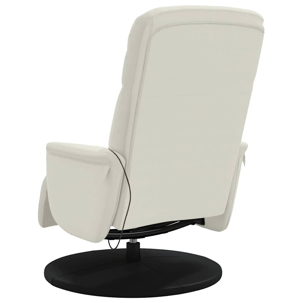 Massagesessel mit Fußteil Creme Samt