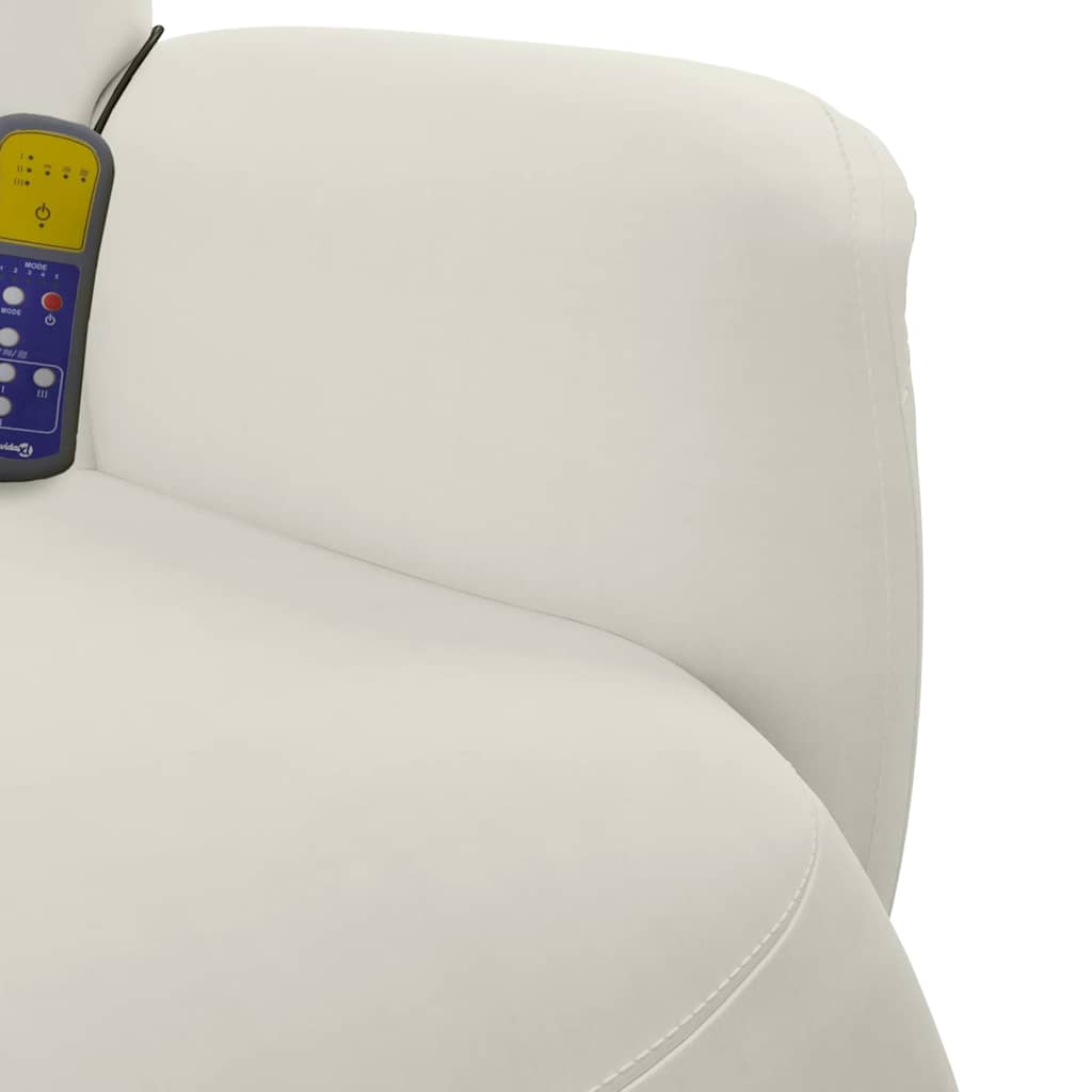 Massagesessel mit Fußteil Creme Samt