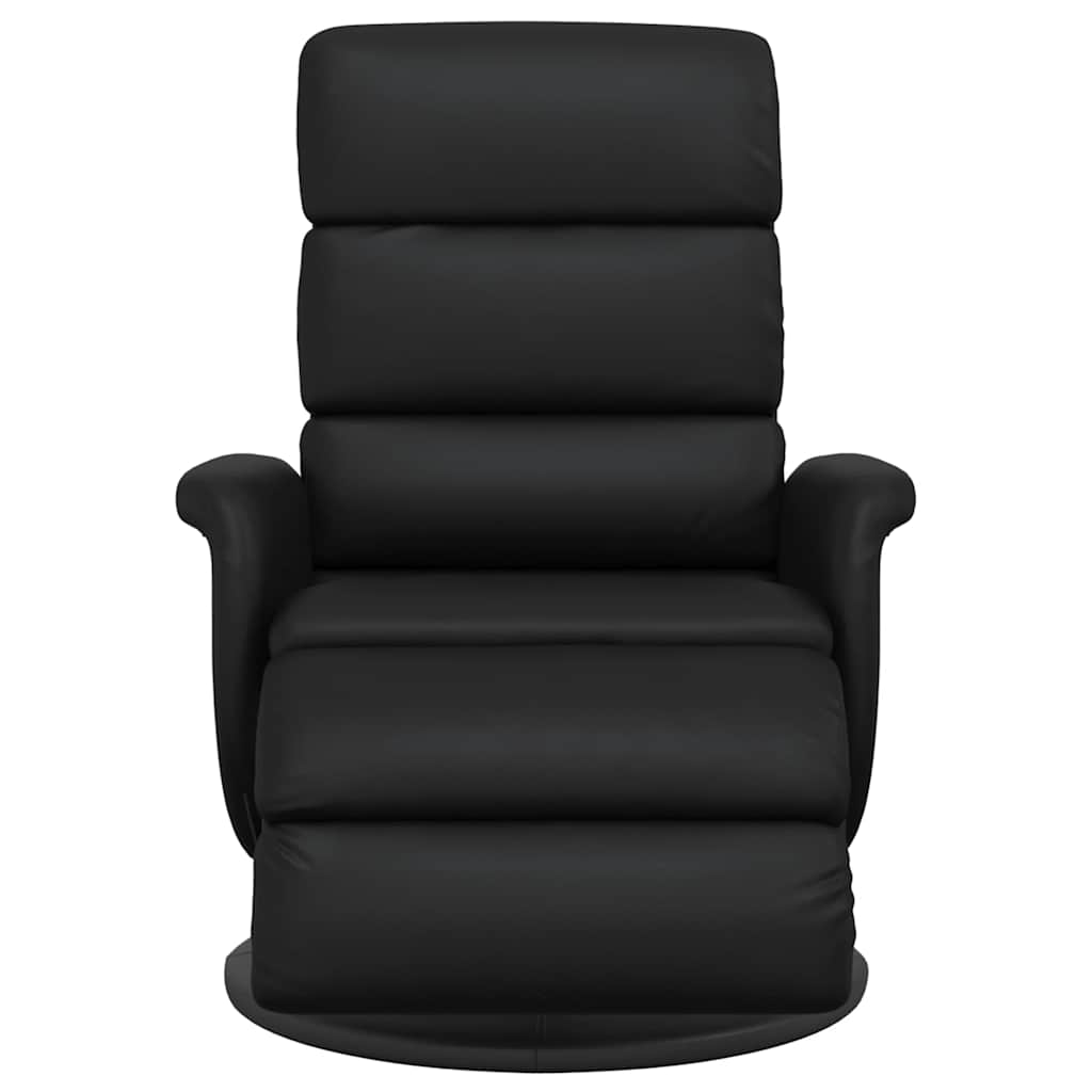 Relaxsessel mit Fußteil Schwarz Kunstleder