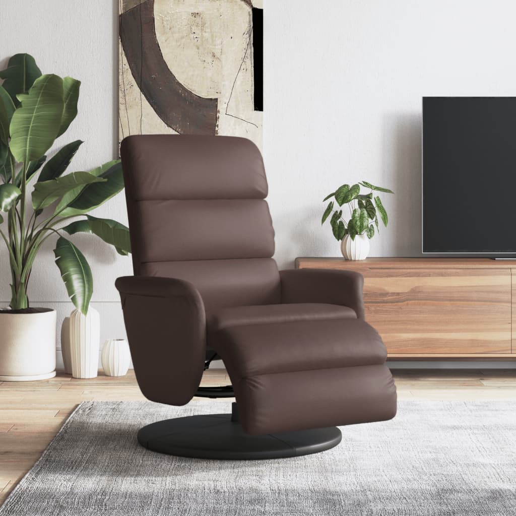 Relaxsessel mit Fußteil Braun Kunstleder