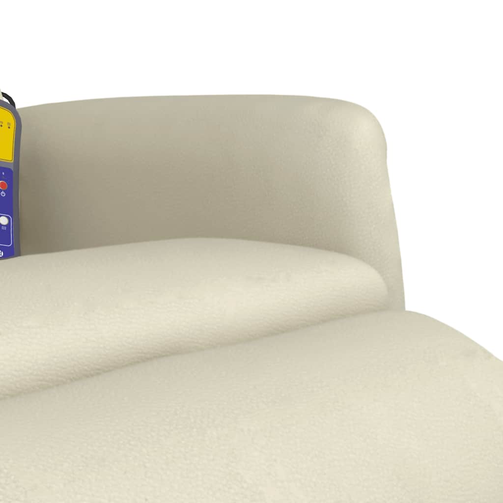 Massagesessel mit Fußteil Creme Kunstleder