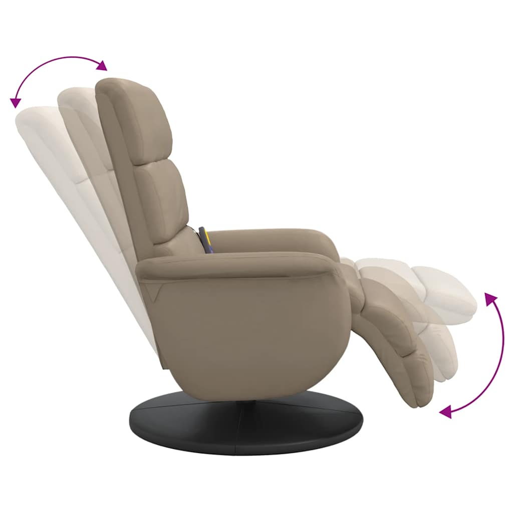 Massagesessel mit Fußteil Cappuccino-Braun Kunstleder