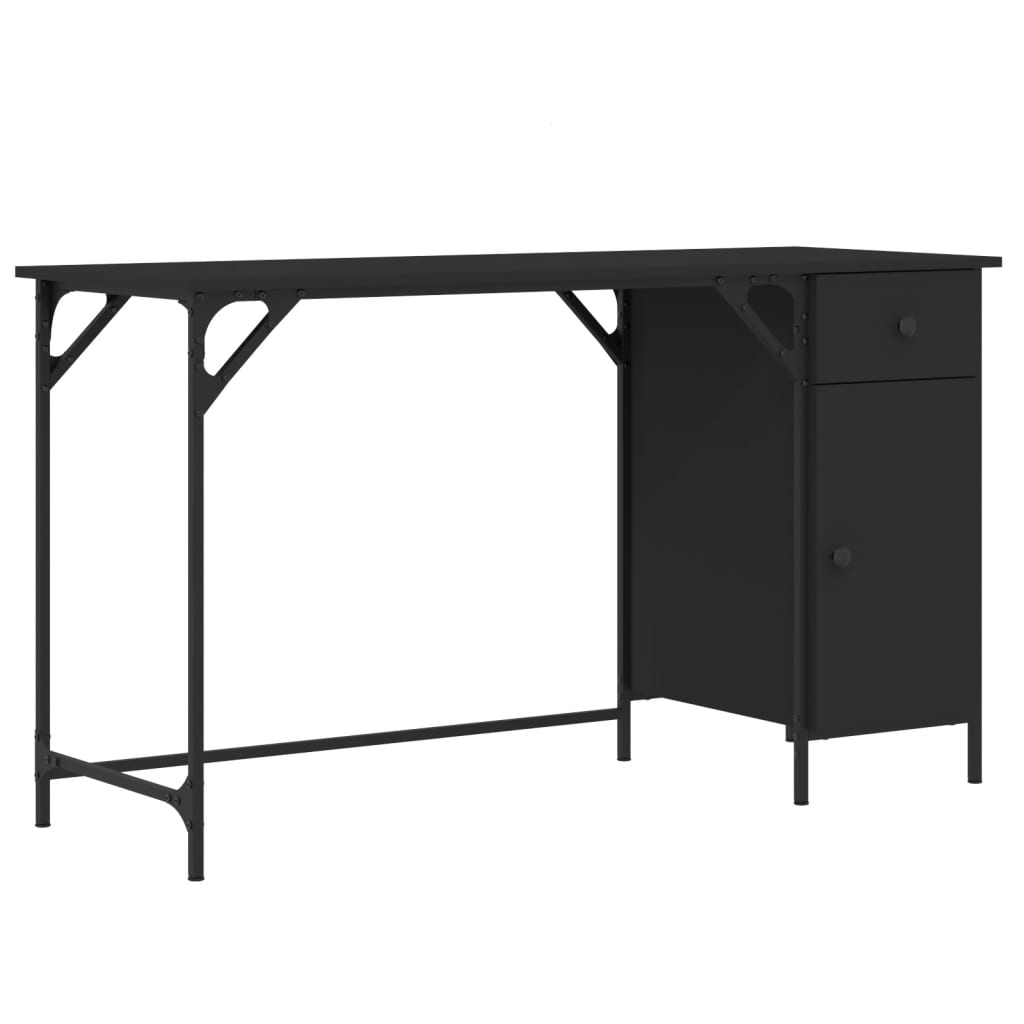 Computertisch Schwarz 131x48x75 cm Holzwerkstoff